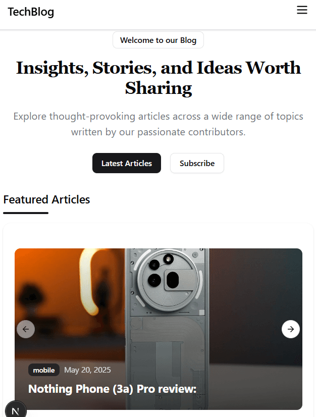 Next.js Full Stack Blog with AI Summarization project screenshot